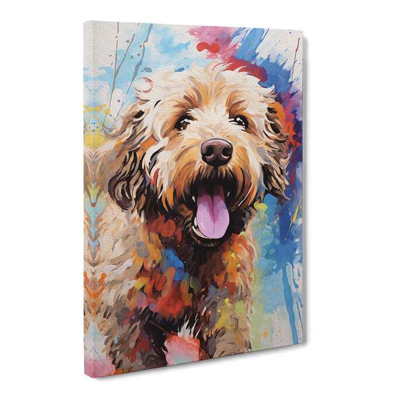 Labradoodle Action - No Frame Print, 60cm H x 40cm W x 3cm D