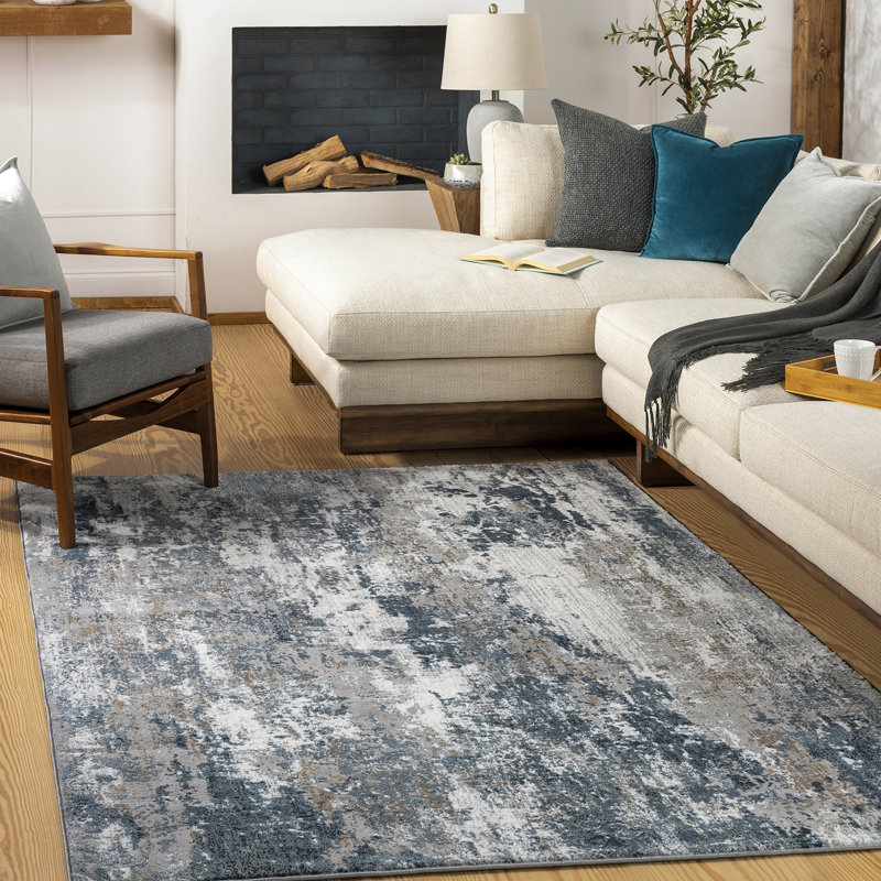 Allegro-Abstract Modern Marble Look Living Dining Bedroom Rug, Rectangle 160 x 213 cm