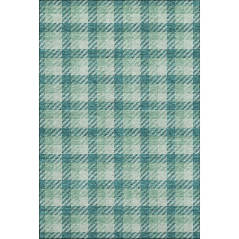 Premium Machine Washable Crumley AMF1053 Plaid Rug, Rectangle 9' x 12'