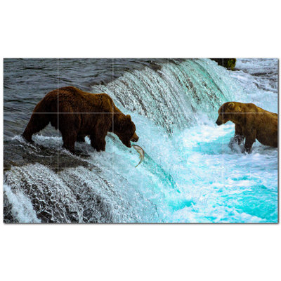 Murale en céramique satinée Bear Photo 8 po x 8 po