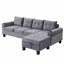 Ensemble de canapé modulaire pour salon avec méridienne en L, porte-gobelet et main droite avec rangement moderne 4 places