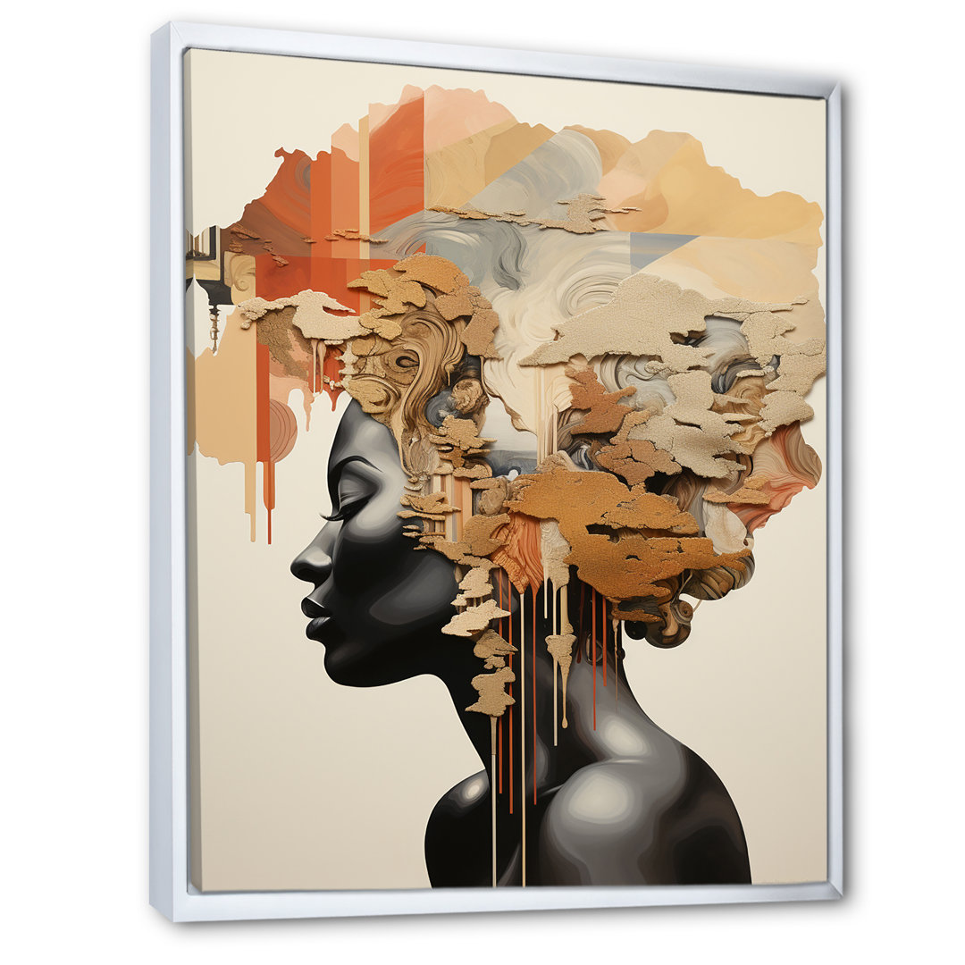 Minimalism African Woman Portrait - African Art Canvas Art Design Art 