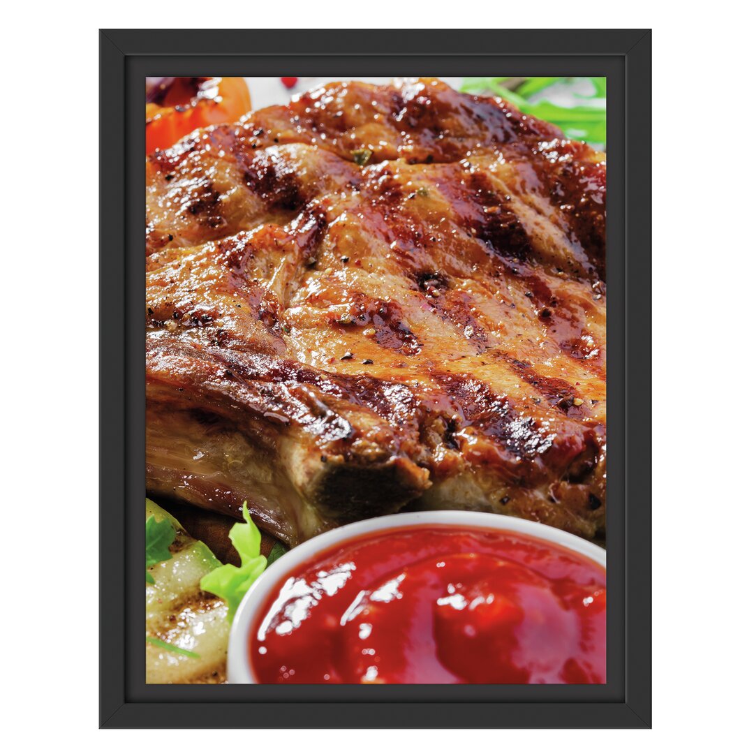 Gerahmtes Wandbild Gegrilltes Steak