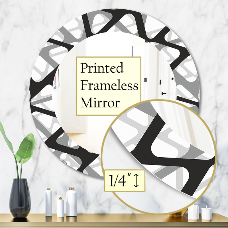 Miroir mural Mid-Century, H 31,5 po x l po