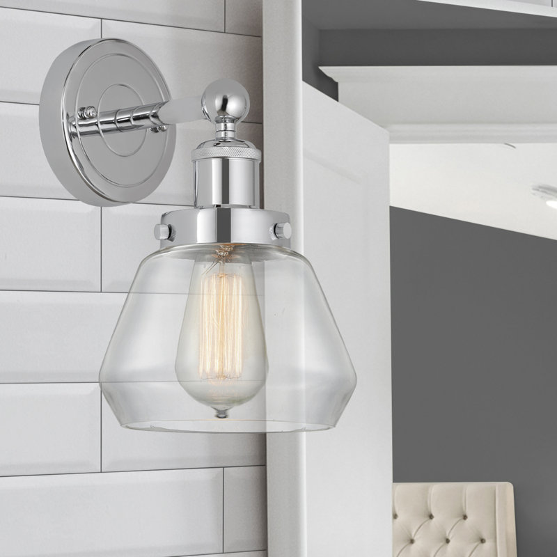 Carrboro Armed Sconce, Clear, Polished Chrome
