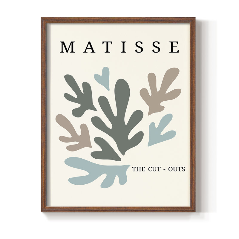 Matisse CDII, reproduction encadrée - bois massif, H 28 po x l 22 po, Cadre photo brun simple