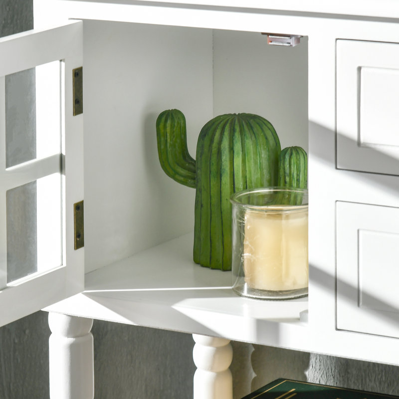 Ensemble de console et miroir 42,25 po Antwjuan, Blanc