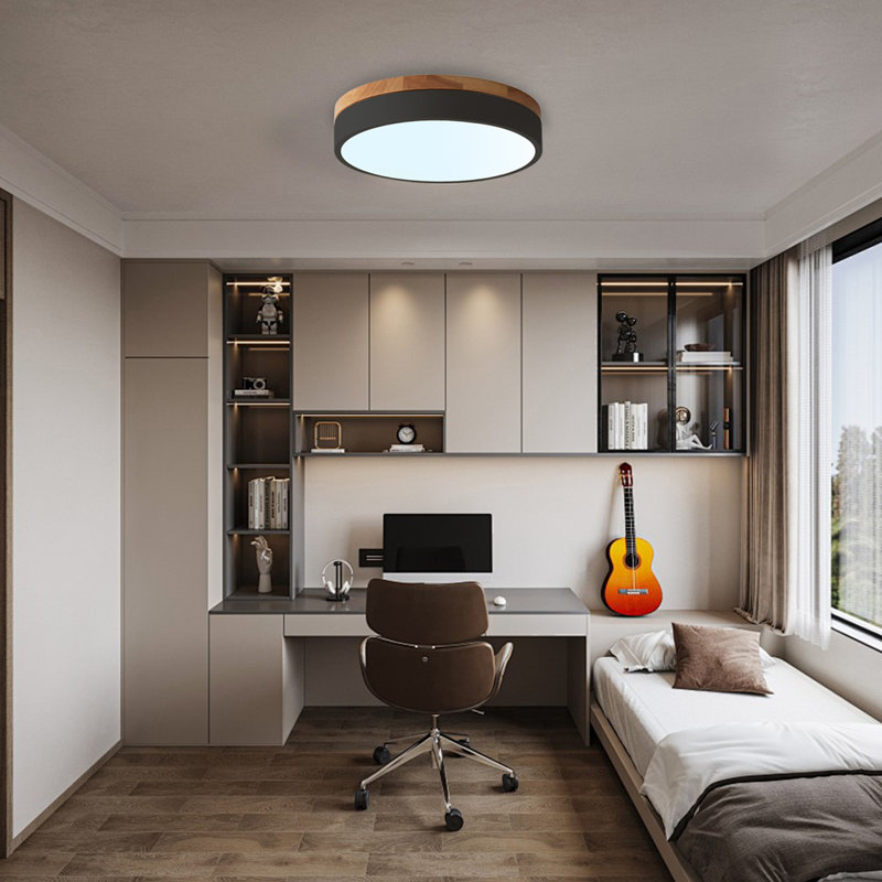 Aritina LED Flush Mount, Matte Black, 6500K