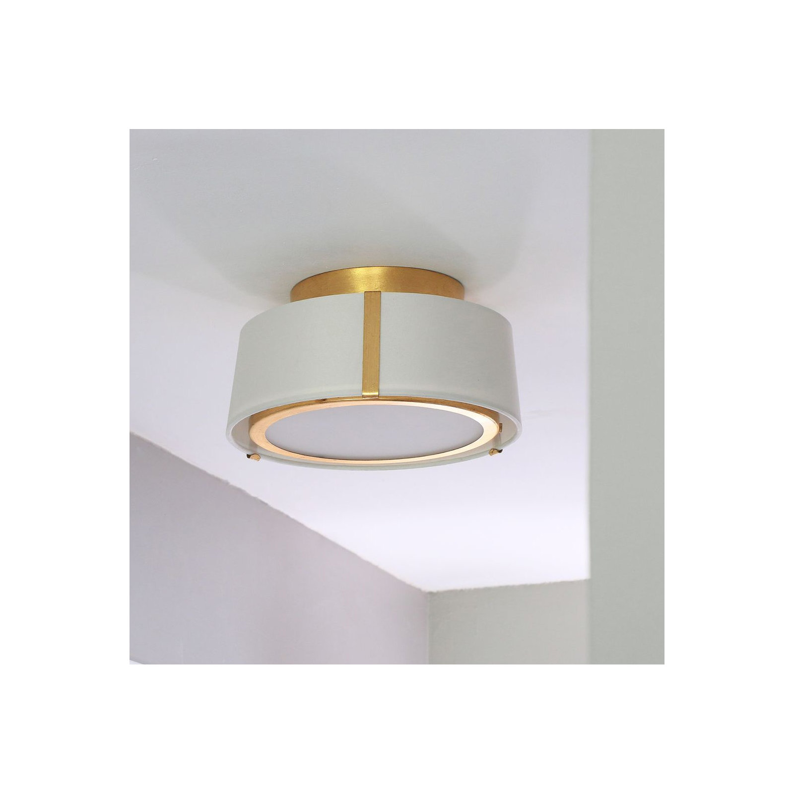 Marietta 2 - Light 12" Flush Mount, Antique Gold, Gold/White