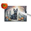 Scottish Terrier Spooky Halloween Glass Cutting Board Large