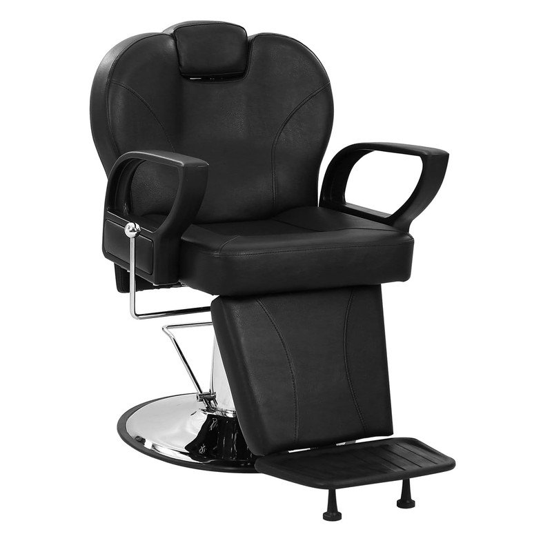 Fauteuil de barbier inclinable pour coiffeur avec repose-tête et repose-pieds, fauteuil pivotant à 360 degrés, poids maximal de la charge: 330 lb