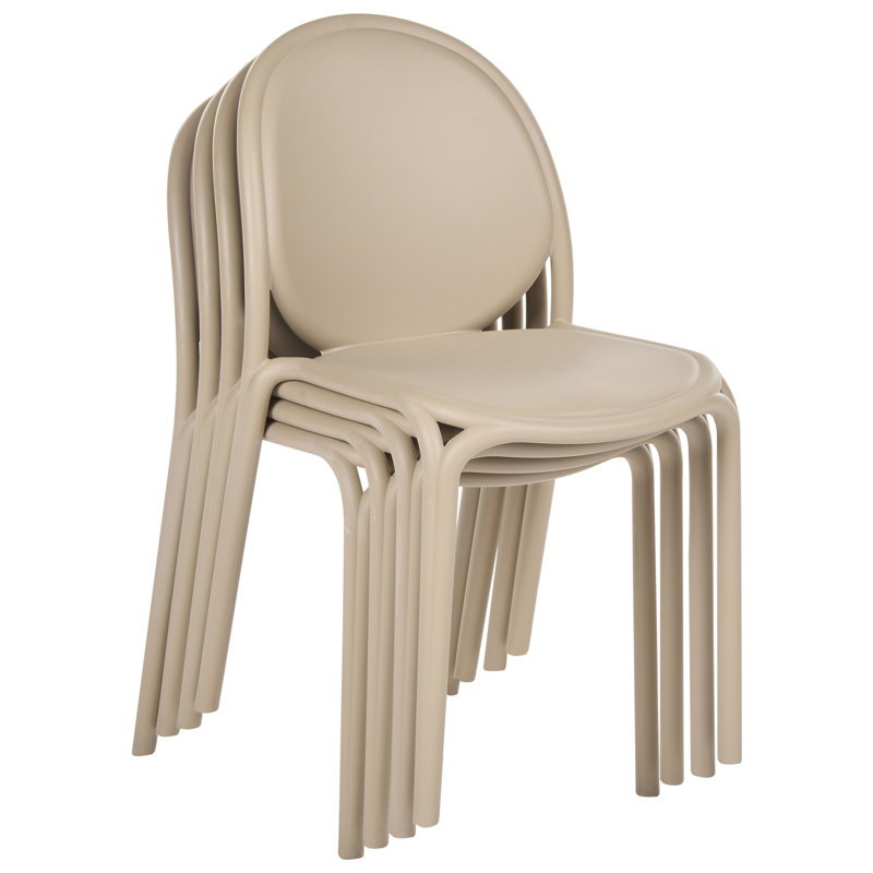 Set of 4 Garden Chairs BRUGNELLO Brown, Beige