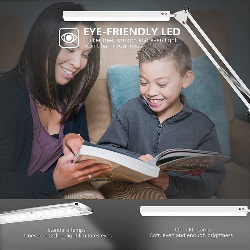 LED Desk Lamp With 3 Color Modes, 10 Brightness Levels And Adapter, Memory Function 10W