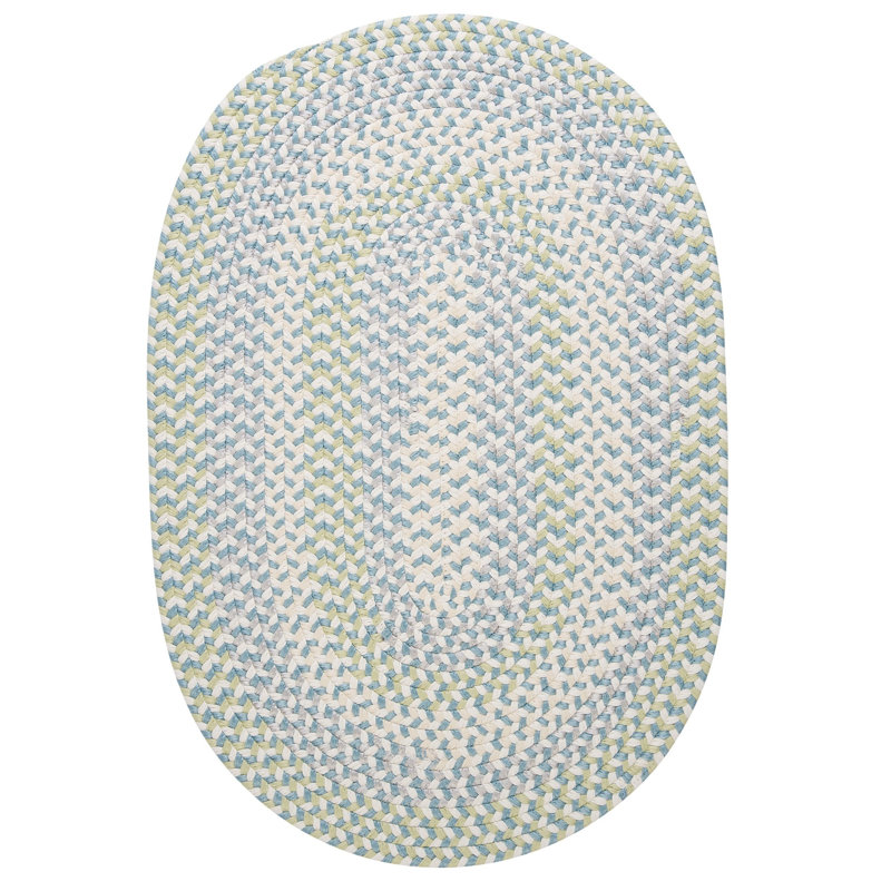 Tapis bleu / vert Carousel, Rond 12 pi