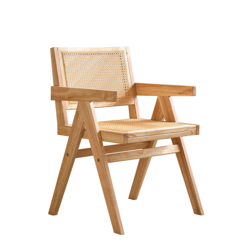 Alvonia Rattan Arm Chair Dining Chair, Gold