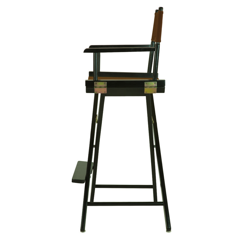 30" Folding Director Chair with Canvas, Black, Brown