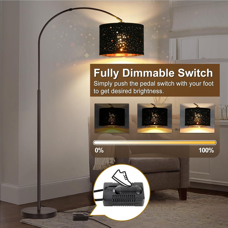 Lampe sur pied arquée 71 po Kyir