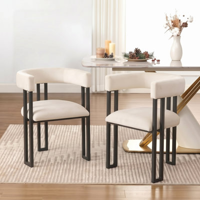Modern velvet curved Dining Armchair