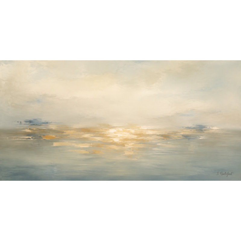 Tableau panoramique sur toile tendue « Lumière côtière dorée », H 20 po x l 40 po x P 1,5 po