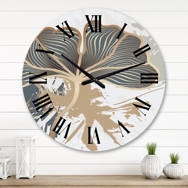Très grande horloge murale Glam Abstract Botanicals I, Grand