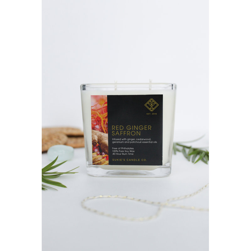 Red Ginger Saffron Scented Jar Candle
