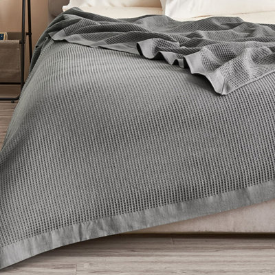 Couverture d'été 100% coton tissé gaufré léger