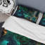Ensemble de housse de couette abstrait en marbre vert et bleu Abstract Geode II - microfibre de polyester-1878419288