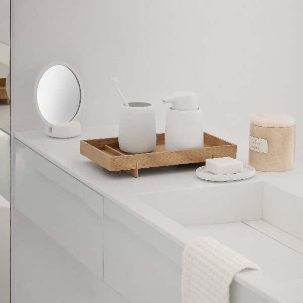 SONO Round Vanity Mirror, Moonbeam/Cream Color