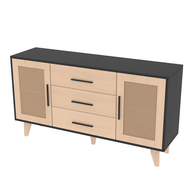 Khristine 59 rattan Sideboard, Black