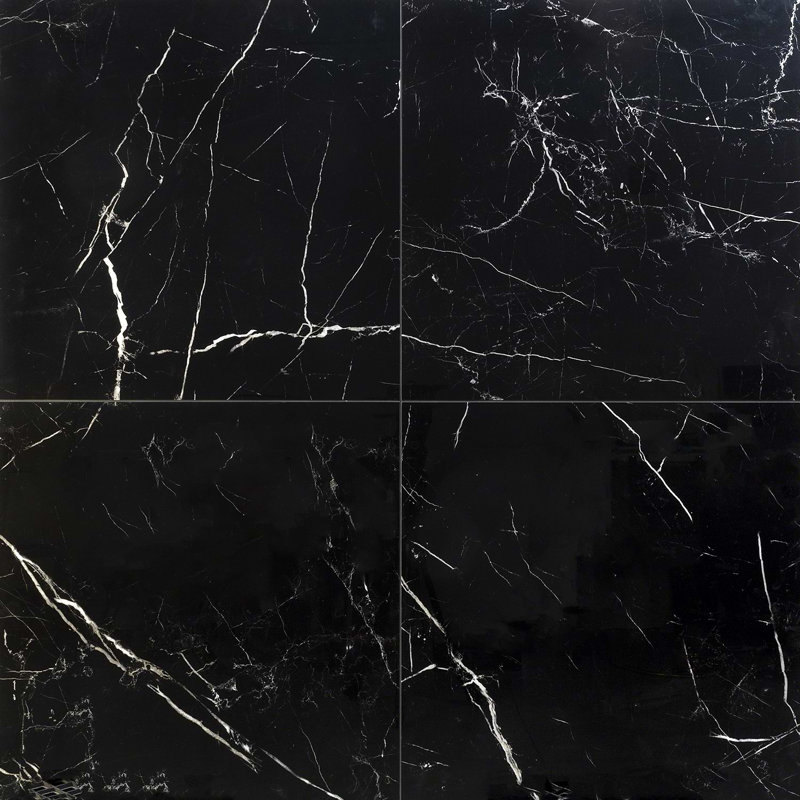 Marble Tech 24x24 Polished Nero Marquina Look Porcelain Tile