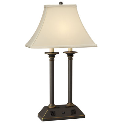 Traditional Madison Bronze Metal USB Table Lamp