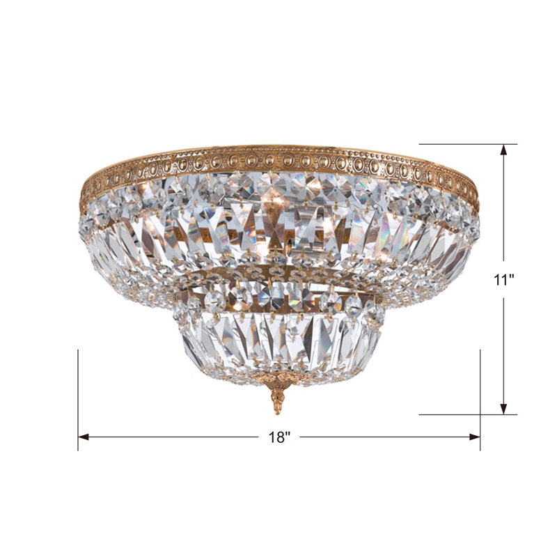 Plafonnier encastré 4 lumières 18 po Wehr, Spectra Swarovski