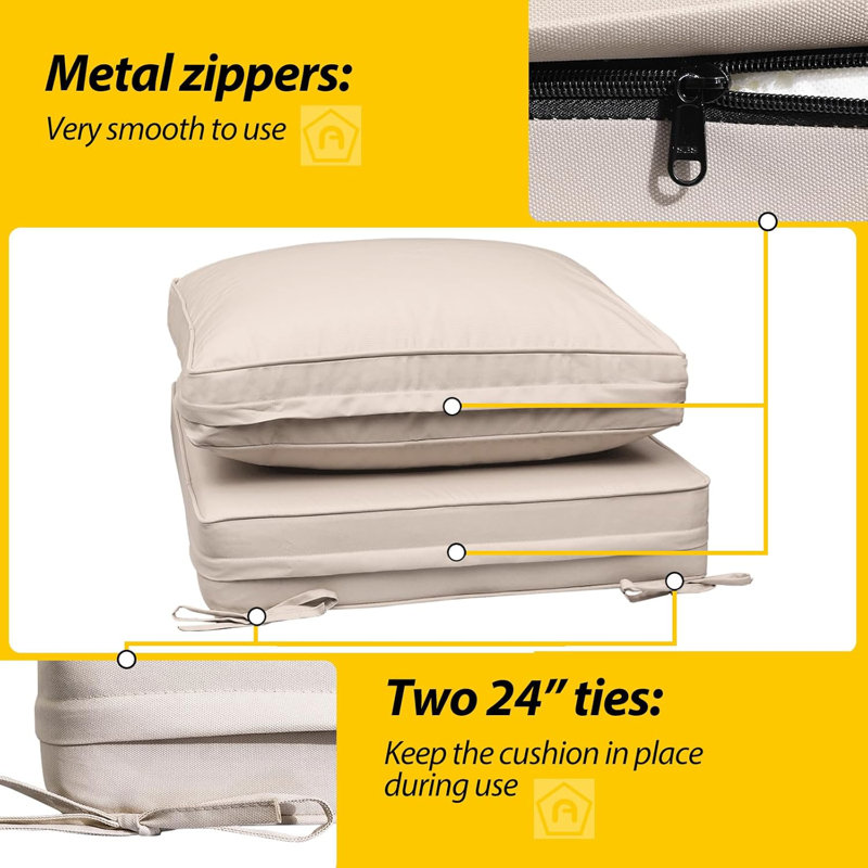 Coussins de siège extérieurs profonds avec coussin double