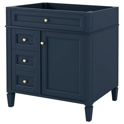Meuble-lavabo moderne de 30 po sans lavabo supérieur, 2 tiroirs et tiroir escamotable, organisateur de porte d'armoire, tablette réglable, glissières de tiroir en métal lisse, rangement varié, pieds romains exquis, texture