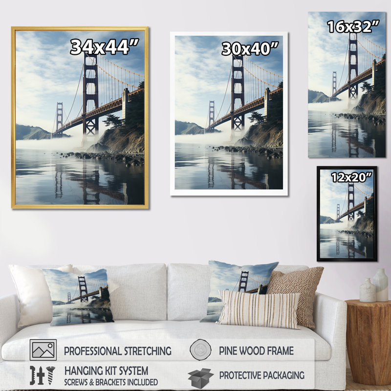 Bohena Grey Bridge Majestic Arch Graphite II, H 40 po x l 30 po x P 1,5 po, Cadre flottant noir