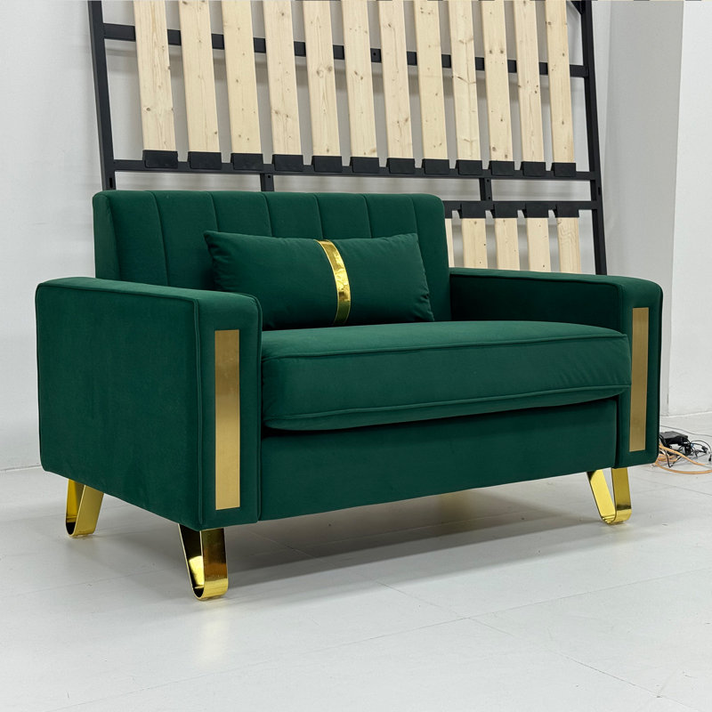 Ensemble de salon avec canapé 2 pièces en velours, Vert