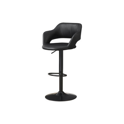Tabouret de bar, pivotant, hauteur de bar, réglable, métal chromé, aspect cuir, contemporain, moderne