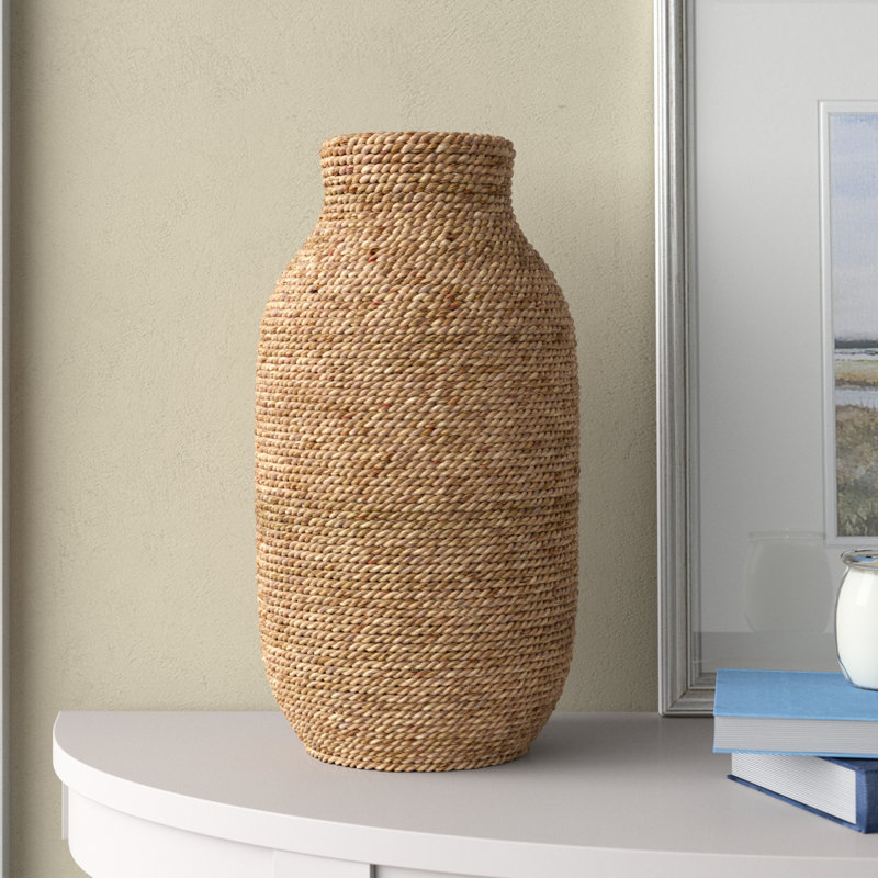 Fez Handmade Seagrass Table Vase, 15.85" H x 8.45" W x 8.4" D