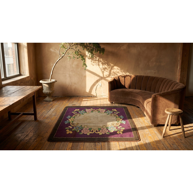 Tapis crocheté Antique Antique American