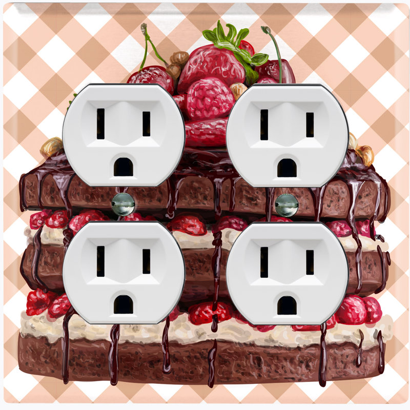 Plaque murale en deux couches avec gâteau aux fraises et chocolat