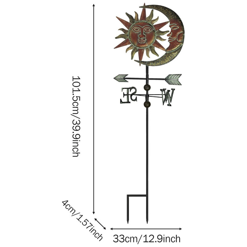 Piquet de jardin décoratif en métal et bronze