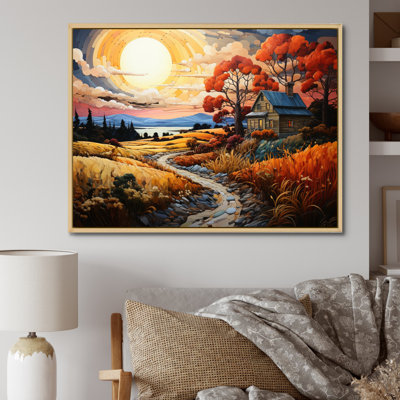 «Farmhouse Farmstead Mosaic Pointillism II», reproduction sur toile