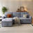 83.5" Wide Corduroy Reversible Sleeper Sectional with Storage Chaise & USB Ports-398328548