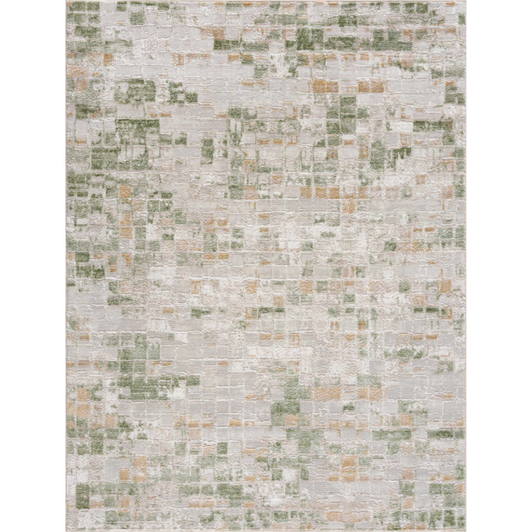 Tiemeyer Abstract Checkered Green Area Rug