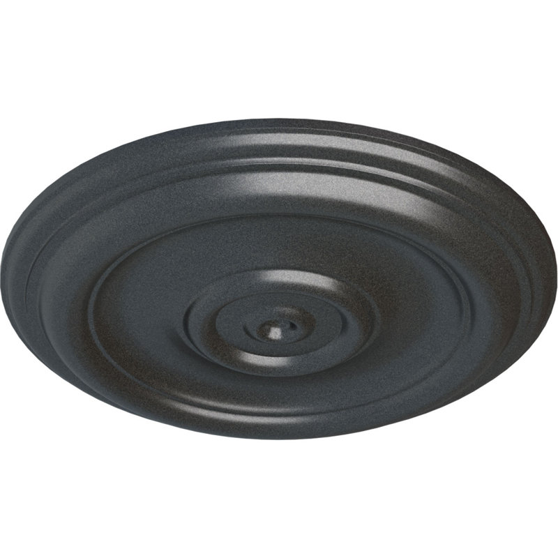 Médaillon de plafond traditionnel Endurathane, DE 12 po x P 1 po (convient aux auvents jusqu'à 2 3/4 po), fini étain peint à la main