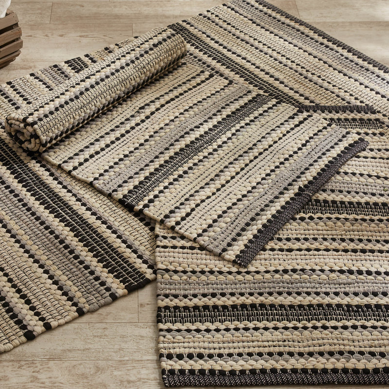 Jalik Cotton Striped Indoor Rug, Runner 2' x 6'