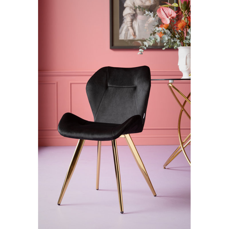 Viva Upholstered Dining Chair, Gold, Black