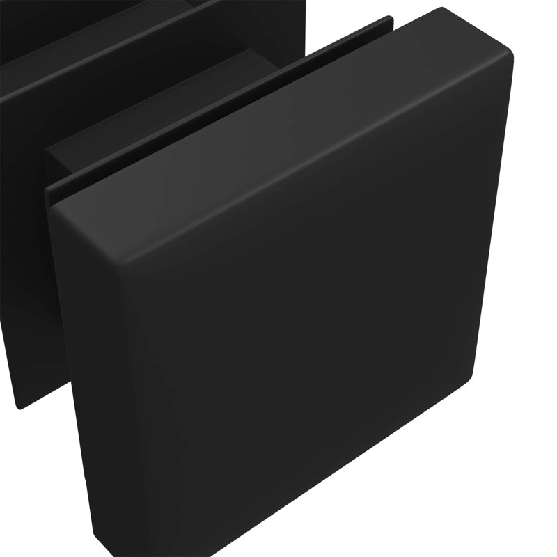 Vidaxl End Caps Black PP Hardware Tube Covers Furniture Accessories Square