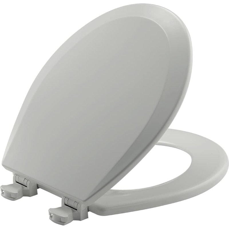 Bemis 1500EC Toilet Seat with Easy Clean & Change Hinges, Durable Wood, Biscuit,  Round