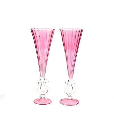 Ensemble de 2 pièces 8 oz. Murano Art Collection Ensemble de verres à pied en verre